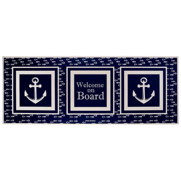 Il tappetino Marine Business in vinile con disegno nautico è facilmente lavabile, molto decorativo e adatto per diversi utilizzi e spazi dell’imbarcazione.  (1pz)