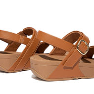 I sandali FitFlop Lulu in pelle con cinturino posteriore marrone chiaro sono perfetti per il divertimento estivo!