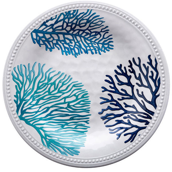I piatti in melamina con decorazioni di coralli sono ideali come stoviglie da barca. (6Pz)