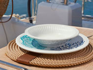 I piatti in melamina con decorazioni di coralli sono ideali come stoviglie da barca. (6Pz)