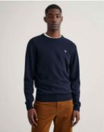 GANT uomo maglia pullover girocollo lana Blu Marine