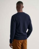 GANT uomo maglia pullover girocollo lana Blu Marine