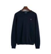 GANT uomo maglia pullover girocollo lana Blu Marine