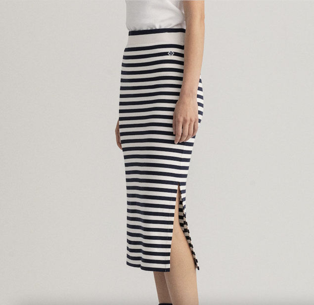 Gant Gonna in jersey elasticizzato a righe Breton Donna.