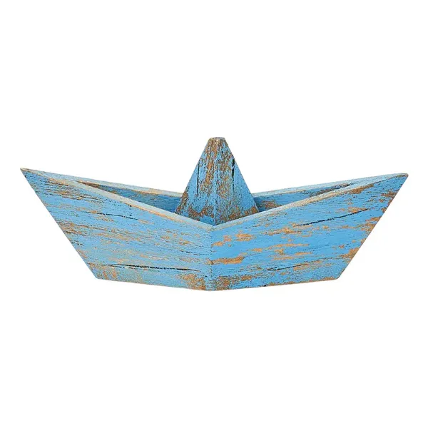 Barca in legno di colore blu