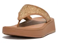 Fit Flop F-Mode Woven Raffia Flatform Toe-Post Sandals Donna