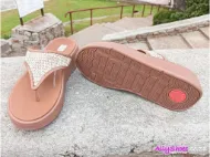 Fit Flop F-Mode Woven Raffia Flatform Toe-Post Sandals Donna