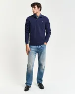 Gant Polo Rugger in piquè Shield Ls Uomo evening blue