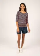 Saint James T-shirt Garde-Cote III Donna Indigo-Orange Fluo