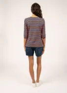 Saint James T-shirt Garde-Cote III Donna Indigo-Orange Fluo