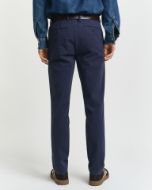 Gant Pantaloni Slim Cotone a Spina di Pesce Uomo Blu