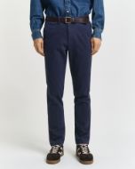 Gant Pantaloni Slim Cotone a Spina di Pesce Uomo Blu