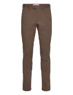 Gant Pantaloni Slim Cotone a Spina di Pesce Uomo Brown